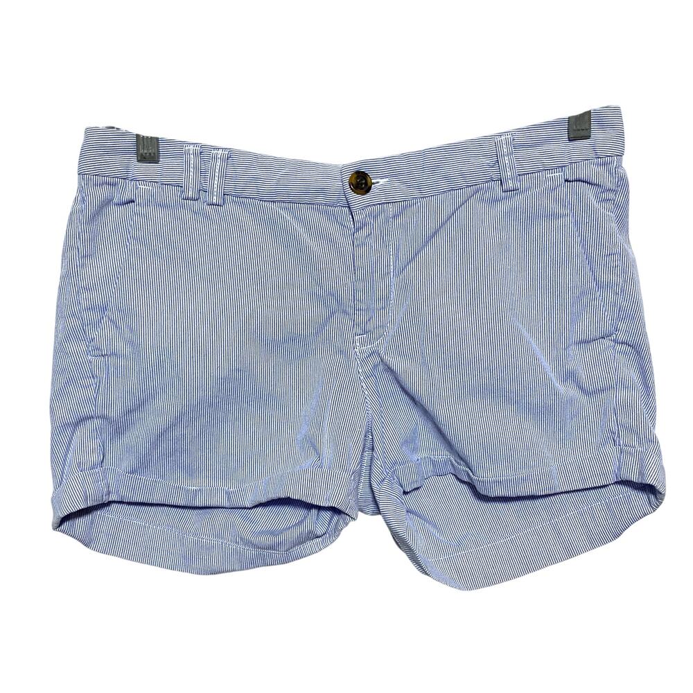 H&M x LOGG Striped Chino Shorts Womens 6 Preppy Nautical Coastal Summer Beachy